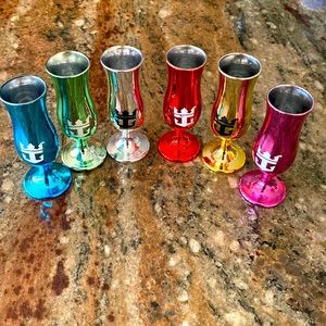 Royal Caribbean Shot Glasses, set of 6, all 6 colors, “Loving cup”